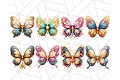 Jewel Toned Butterfly Clipart PNG, Metallic Look Butterflies Product Image 3