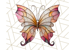 Stained Glass Butterfly PNG Colorful Clipart for Sublimation Product Image 3