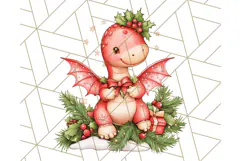 Christmas Dinosaur PNG Clipart, Cute Dino Holiday Art Png Product Image 3