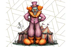 Creepy Clown Halloween PNG Clipart, Spooky Circus Art Product Image 3