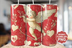Cupid Vintage Valentine Tumbler | Valentine Tumbler Wrap Product Image 1