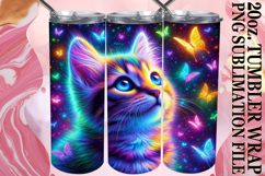 Bright reflections 20oz tumbler wrap, Cat Product Image 1