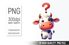 Cow Clipart PNG, Farm Animals Clipart, Rustic Farm Art Product Image 1