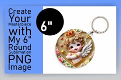 Stylish Round Design Keychain Artwork , 3D Cupid Product Image 1