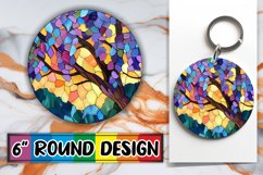 Colorful Tree Design: PNG Stained Glass Wrap Product Image 1
