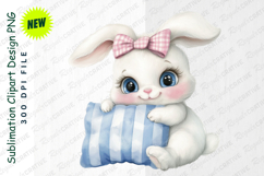 Adorable Bunny With Pillow Illustration Perfect For Clipart Product Image 1