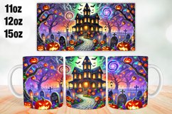 Halloween House Mug Wrap Sublimation 11oz, 12oz, 15oz Product Image 1