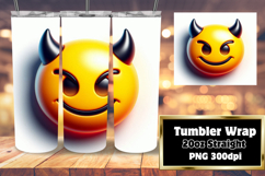 Sublimation-Ready Graphics for 20oz Tumbler , 3D Emoji Product Image 1