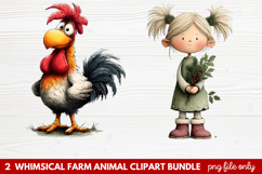 Whimsical Farm Animal Clipart | Cute Farm Animals PNG Set Product Image 1