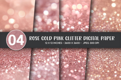 Rose Gold Pink Glitter Digital Paper Product Image 1