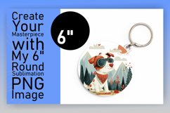 Mountain Trailblazer Pup Circle Design Sublimation Keychain Product Image 1