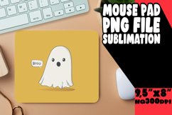 Watercolor Spooky Ghost Mouse Pad Adorable PNG Product Image 1