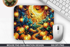 Pumpkin Mouse Pad Sublimation, Halloween Mouse Pad PNG Product Image 1