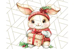 Vintage Christmas Clipart PNG, Cute Animals Holiday Elements Product Image 3