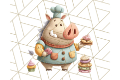 Cozy Safari Baking Animals PNG, Cute Jungle Kitchen Art Product Image 3