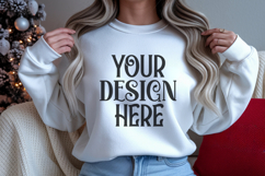 Christmas Gildan 18000 Ash Crewneck Sweatshirt Mocku Product Image 1