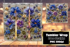 3D Embroidered Flower Pattern Tumbler Wrap - Spring Spectra Product Image 1