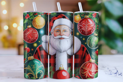 Merry Christmas Santa Tumbler Wrap | Christmas Wrap Product Image 1