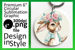 Dynamic Circle Design Coaster Template , Cute Bunny Product Image 1
