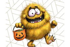Monster Kids Clipart PNG, Cute Halloween Costume Art Product Image 3