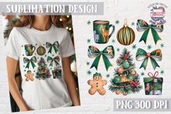Christmas Coquette Bow PNG Holidays Funny Watercolor Product Image 1
