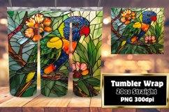 Stained Glass Birds Tumbler Wrap for Sublimation Product Image 1