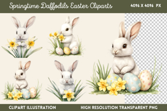 Springtime Daffodils Easter Clipart PNG Product Image 1