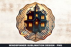 Halloween House Wind Spinner Sublimation Design Product Image 1