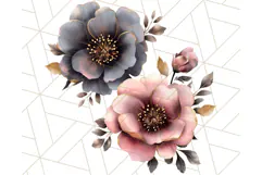 Gothic Floral PNG, Dark Aesthetic Flowers Clipart Print Product Image 3