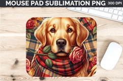 Watercolor Dog Mouse Pad Sublimation - Valentines PNG Design Product Image 1