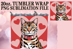 Bright mornings 20oz tumbler wrap, Valentines Cat Product Image 1
