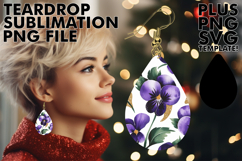 BLISSFUL TEARDROP EARRINGS Design, Flower Pattern Product Image 1