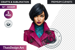 Modern Winter Girl Fashion Illustrations PNG Graphics Product Image 1