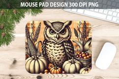 Owl Mouse pad Sublimation - Thanksgiving PNG Design Product Image 1