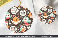 Cute Birds Stained Glass Ornament PNG, Digital Download File Product Image 1