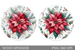 Poinsettia Wind Spinner Design. Christmas Wind Spinner Product Image 1