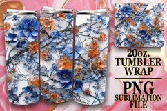 Summer Bloom Glitter Tumbler Wrap - 20oz Sublimation Product Image 1