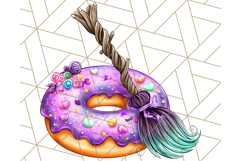 Halloween Donut Clipart PNG, Cute Spooky Doughnut Art Product Image 3