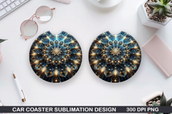 4th Of July Car Coaster Sublimation| 4th Of July Coaster PNG Product Image 1