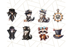 Steampunk Forest Animals PNG Clipart with Gears &amp; Goggles Product Image 5