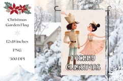 Cartoon Christmas Garden Flag, Winter Garden Flag Template Product Image 1