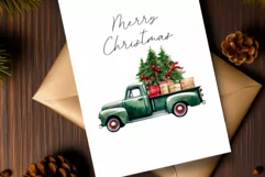 Merry Christmas Cards, Holiday Watercolor Digital Card Product Image 2