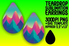 Colorful Gradient Pattern Teardrop Earrings Sublimation Product Image 1