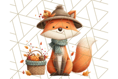 Cozy Autumn Animal Clipart, Fall Forest Critters PNG Product Image 3