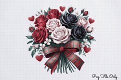 Red Black Glitter Plaid Clipart PNG Product Image 1