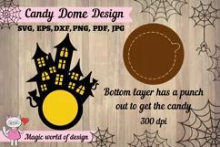 Halloween haunted House candy dome svg, paper cut template Product Image 3