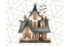 Retro Halloween Clipart Vintage PNG Graphics, 50s Holiday Product Image 3