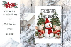 Cartoon Christmas Snowman Garden Flag Design Product Image 1