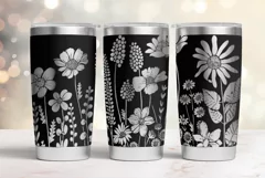20oz Tumbler laser svg Floral wrap| Wildflowers pattern Product Image 4