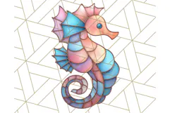 Stained Glass Sea Creatures PNG Clipart, Ocean Fantasy Product Image 3